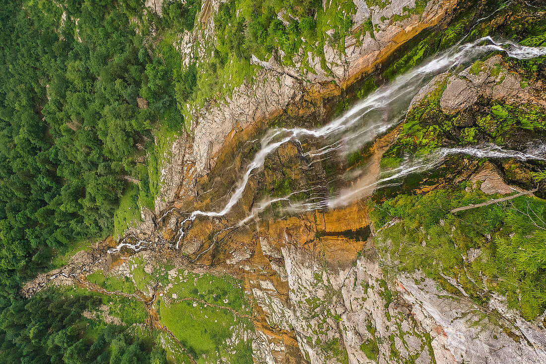 Waterfall from above, Berchtesgadener Land, Bavaria, Germany