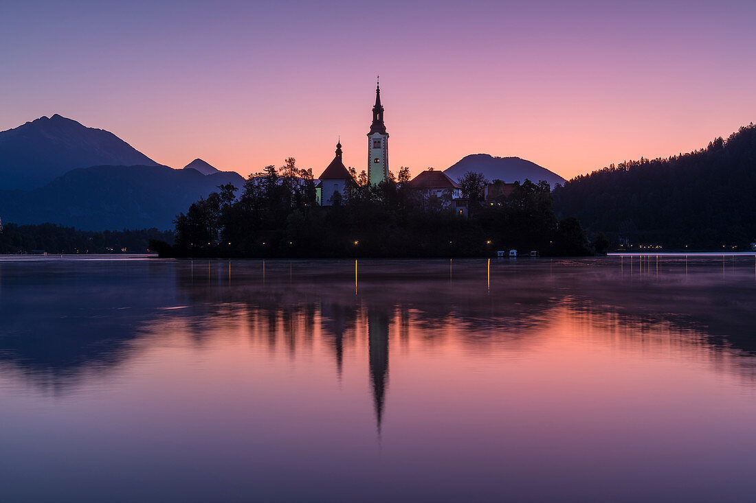 Pilgrimage Church of the Assumption of Mary on Blejski Island in Lake Bled, Upper Carniola, Slovenia