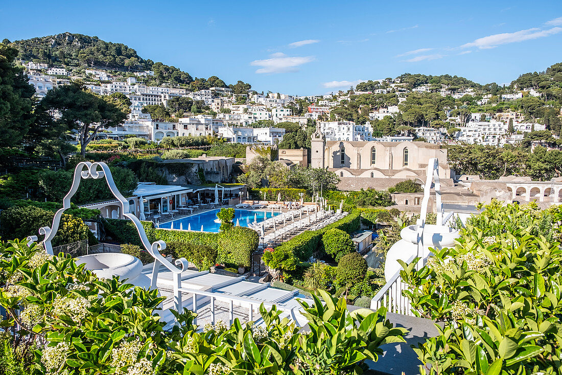 View of Capri town, Capri island, Gulf of Naples, Italy