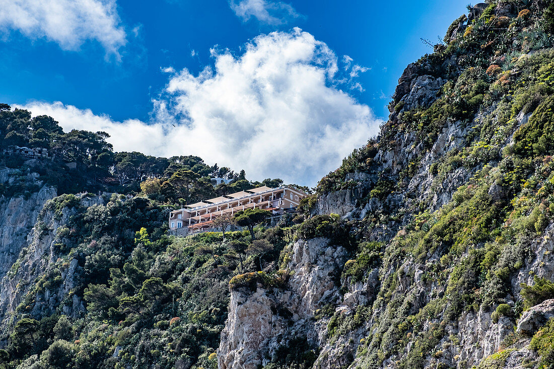 Blick auf das Hotel Luna auf Capri, Insel Capri, Golf von Neapel, Italien