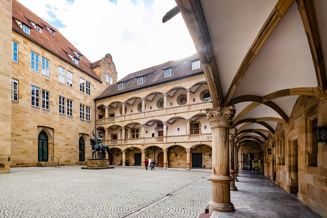 Inner courtyard of the Old Castle in Stuttgart, Baden-Württemberg, Germany