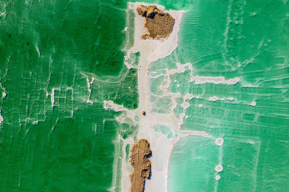 Salzformationen im Toten Meer, Luftaufnahme, Israel