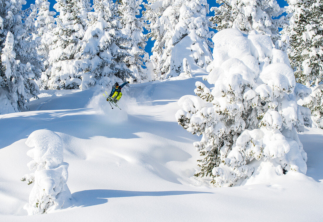 January, winter, skiing, skiing, deep snow, powder, Hochzillertal, Tyrol, winter sports, masses of snow