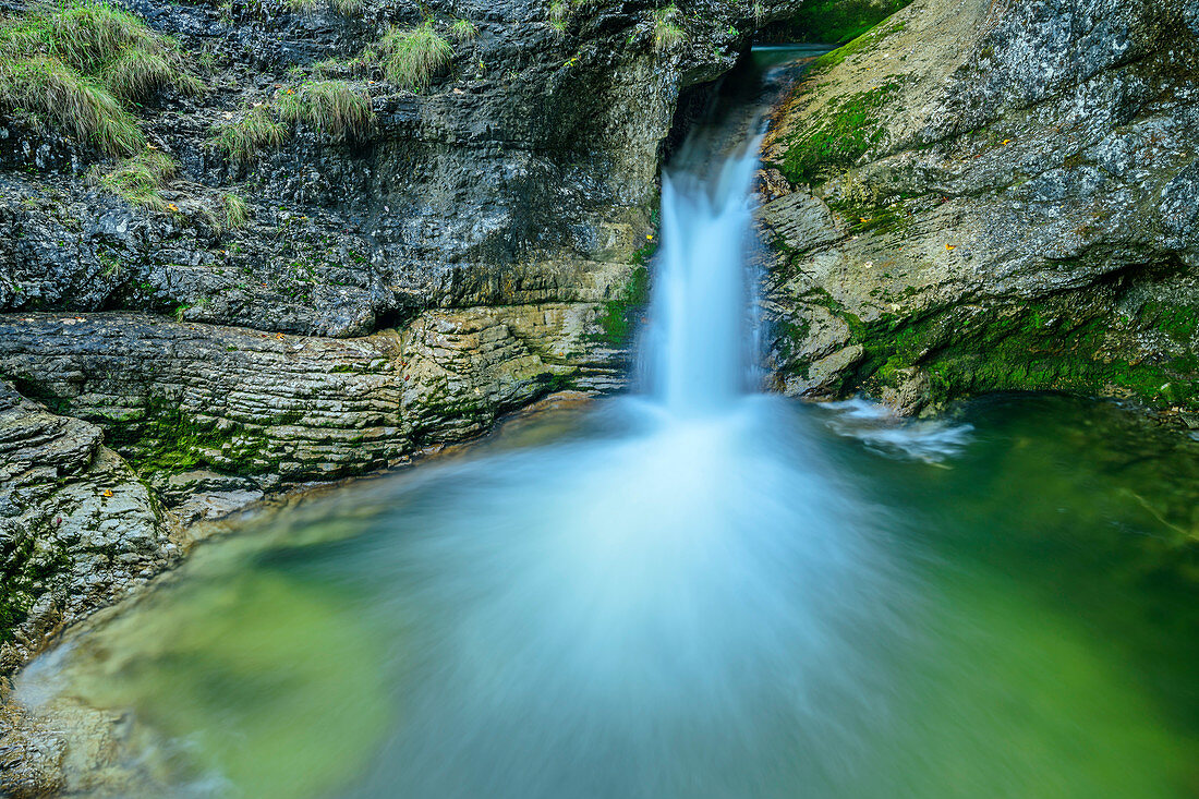 Waterfall, Kuhfluchtfalls, Estergebirge, Bavarian Alps, Upper Bavaria, Bavaria, Germany