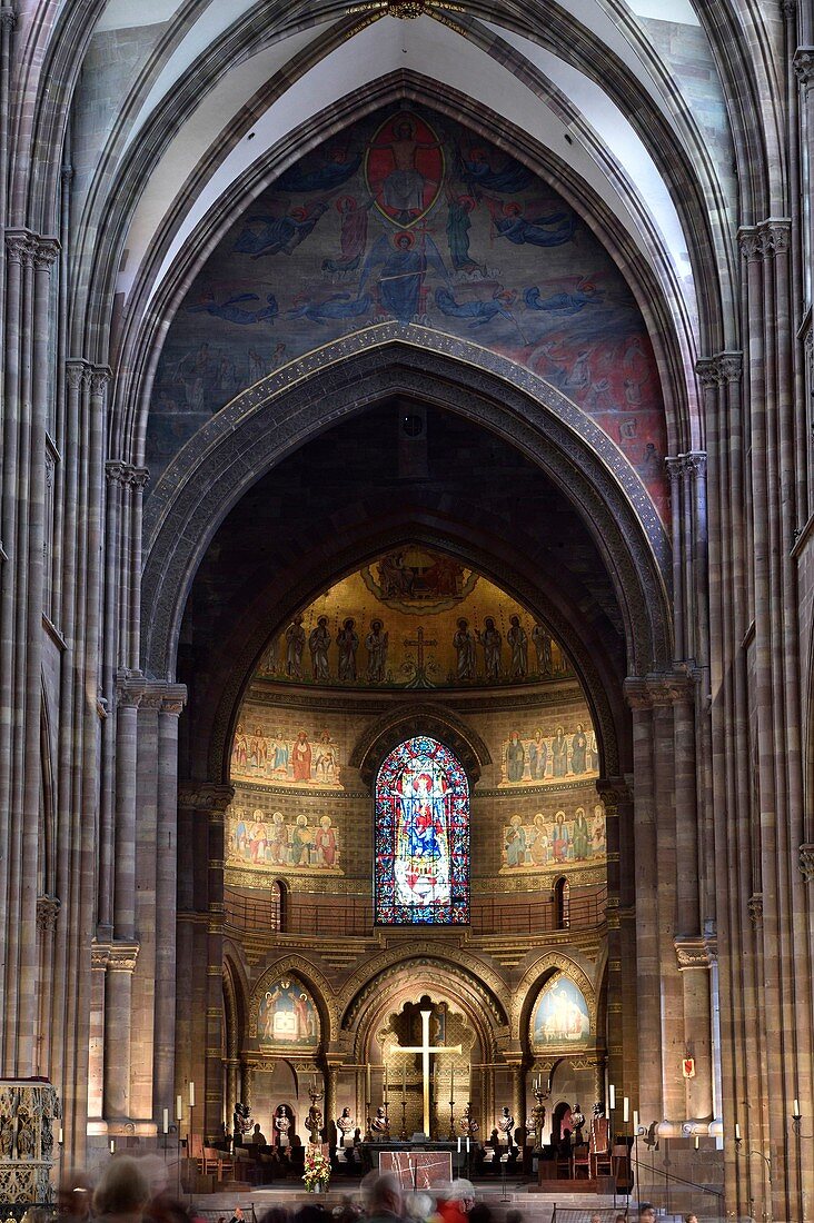 Frankreich, Bas Rhin, Straßburg, Altstadt, UNESCO Weltkulturerbe, Kathedrale Notre Dame, der Chor