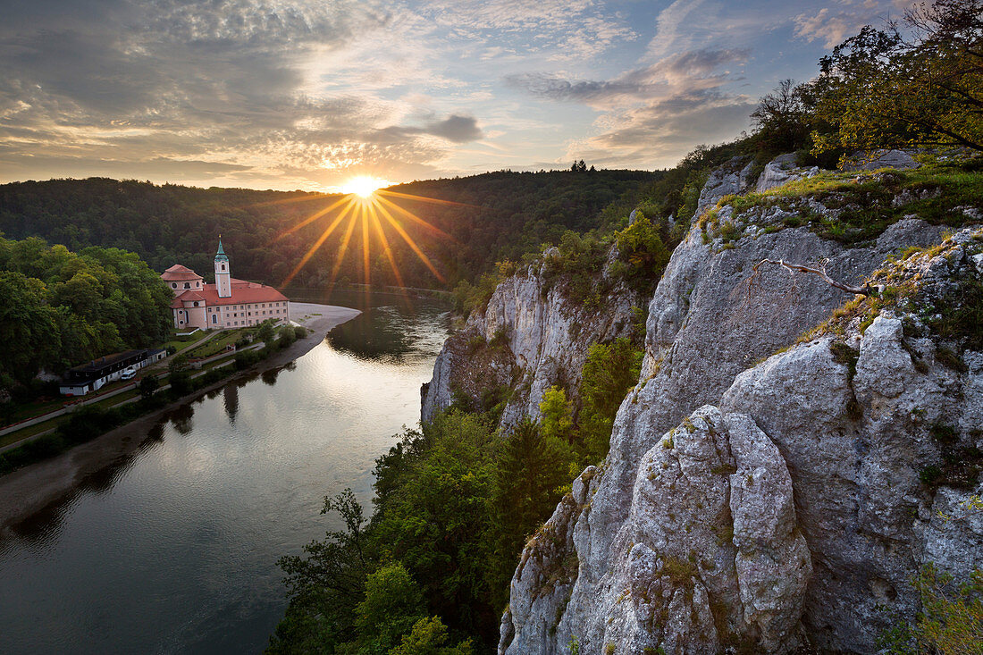 Donaudurchbruch am Kloster Weltenburg, Donau, Bayern, Deutschland