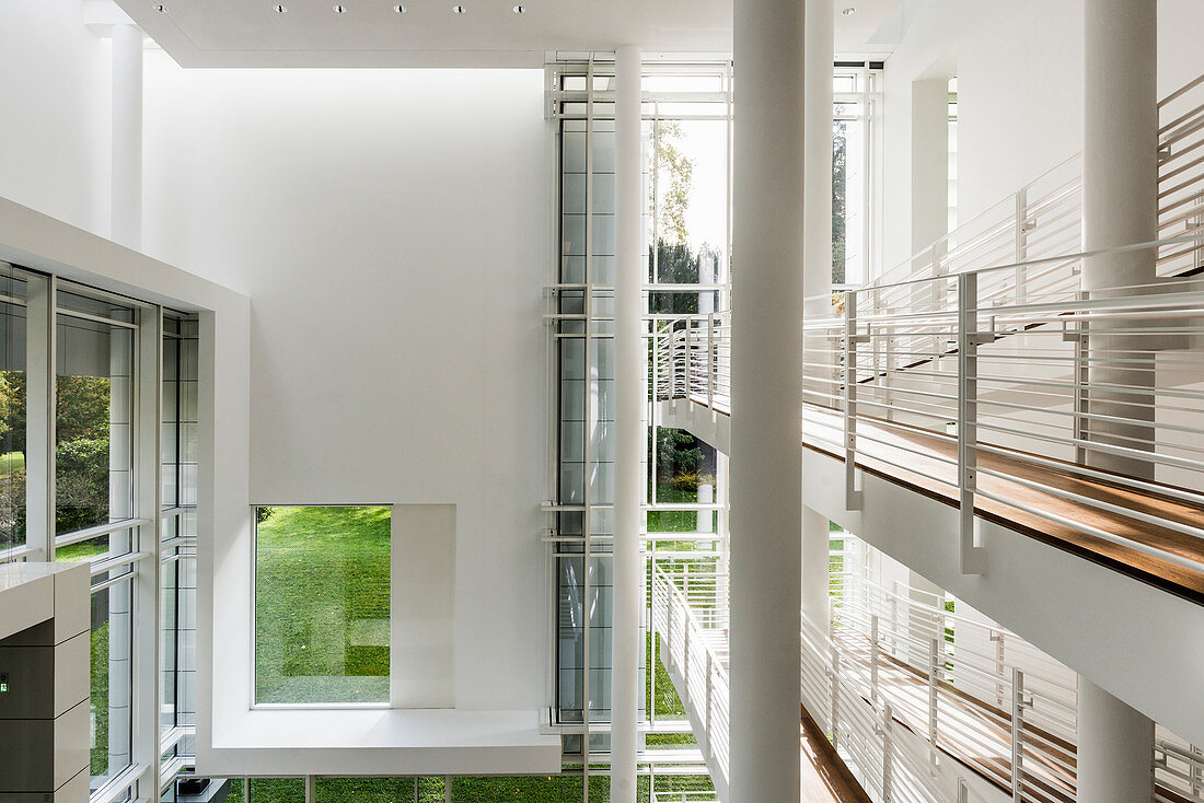 Interior shot, Frieder Burda Museum, architect Richard Meier, Baden-Baden, Black Forest, Baden-Württemberg, Germany