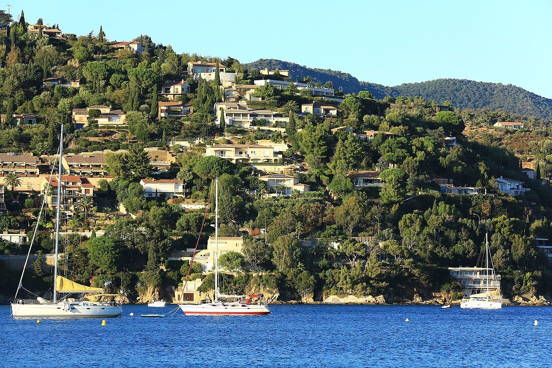 France, Var, Corniche des Maures, Le Lavandou, Saint Clair beach