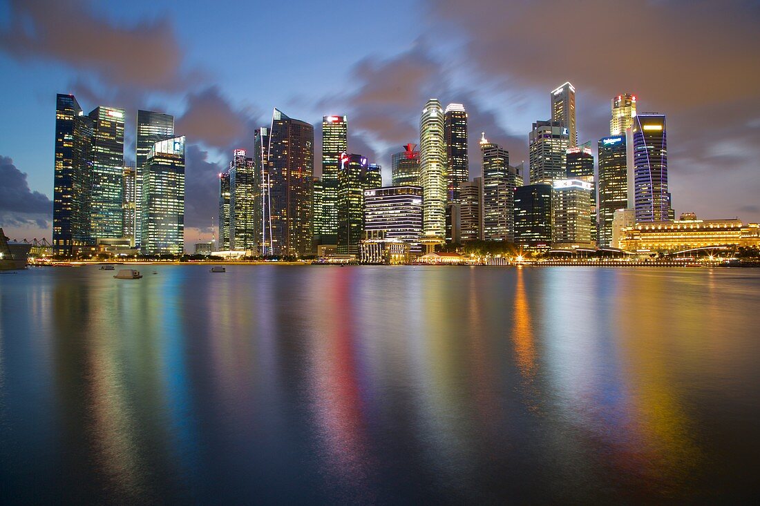 Skyline across Marina bay, Singapore, Southeast Asia