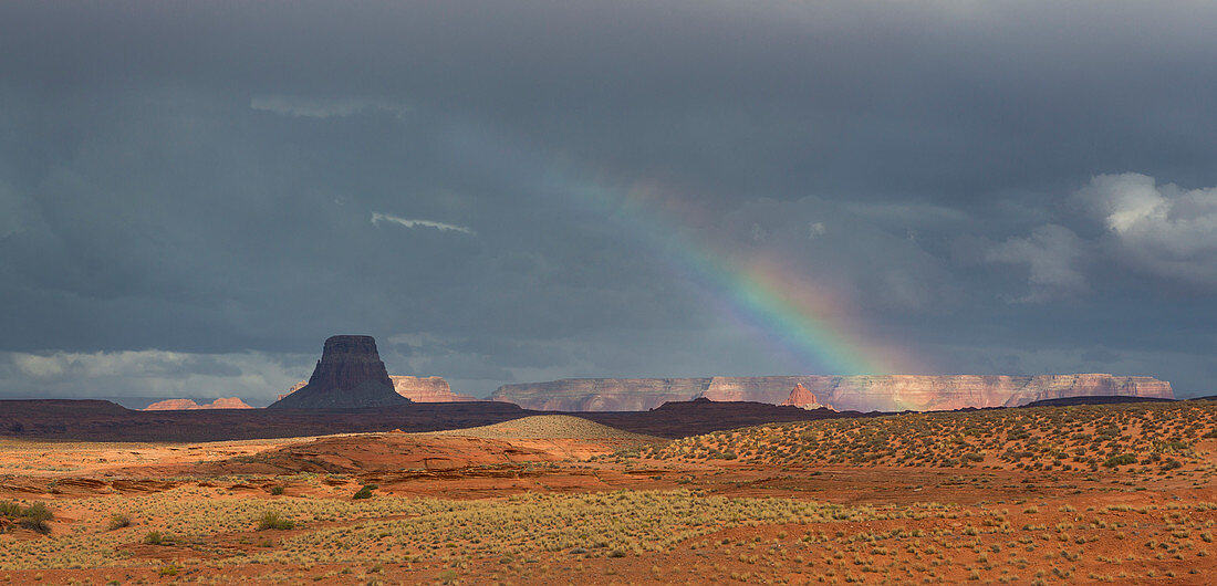 Rainbow over landscape in Page, USA