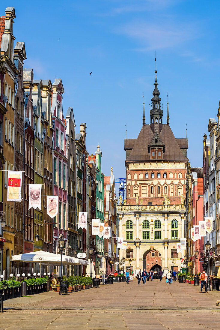 Altstadt, Straße Dluga (Langgasse), vor ehemaligen Gefängnis und der Folterkammer, Danzig, Polen, Europa