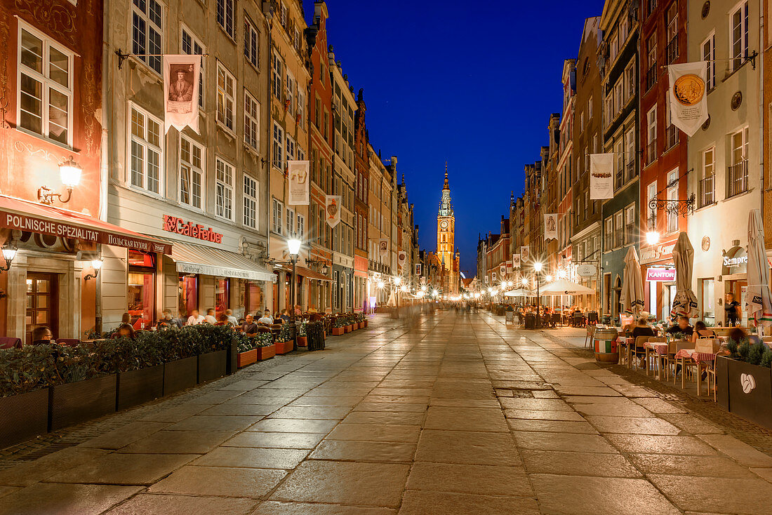 Altstadt, Straße Dluga, Turm des Rathauses, Danzig, Polen, Europa