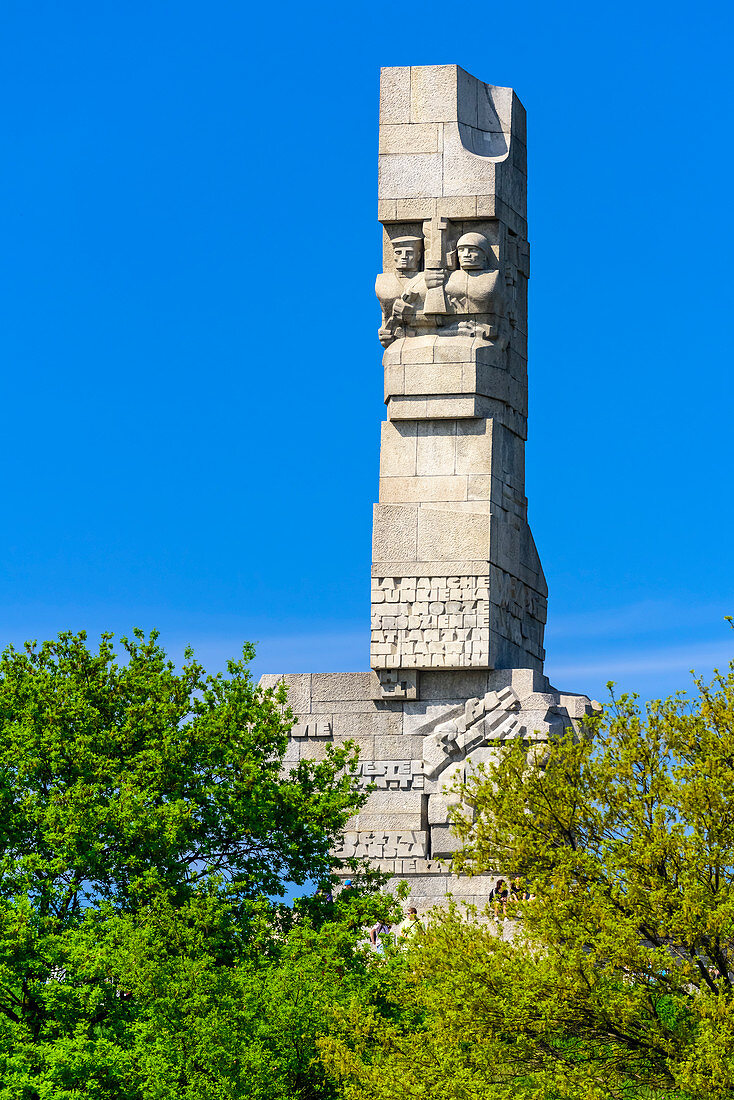 Denkmal der Küstenverteidiger, Westerplatte, Halbinsel in Danzig, Polen, an der Ostseeküstenmündung der Weichsel