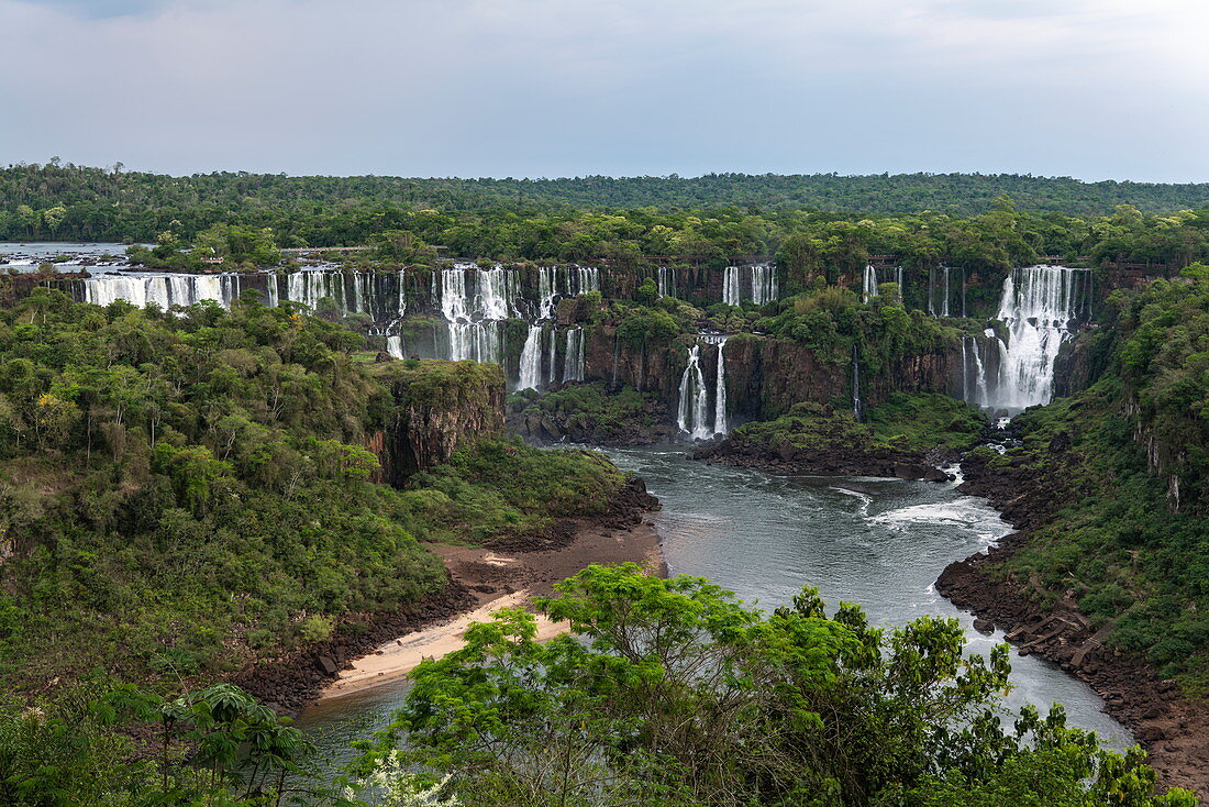 Overhead of Iguazu Falls, Iguaçu National Park, Paraná, Brazil, South America