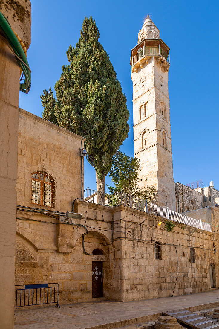 Blick auf die Moschee von Omar in der Altstadt, UNESCO-Weltkulturerbe, Jerusalem, Israel, Naher Osten