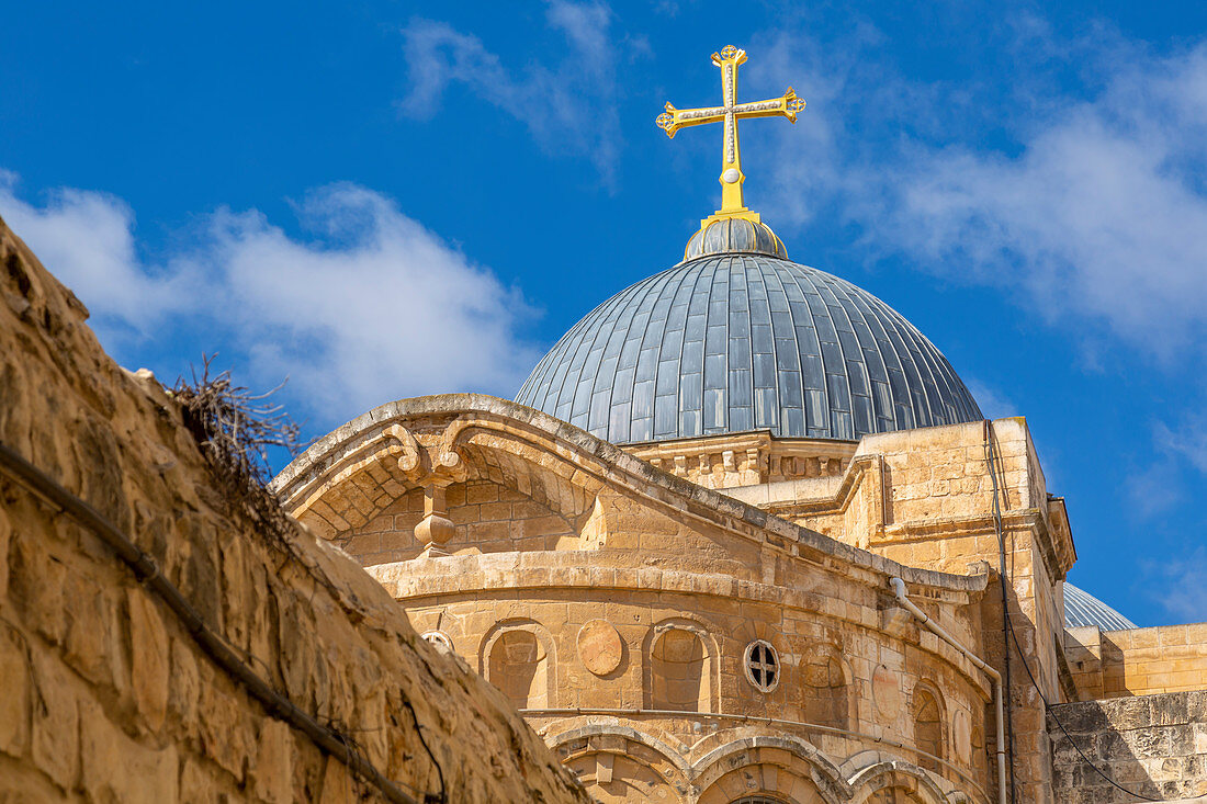 Blick auf das Dach der Grabeskirche in der Altstadt, UNESCO-Weltkulturerbe, Jerusalem, Israel, Naher Osten