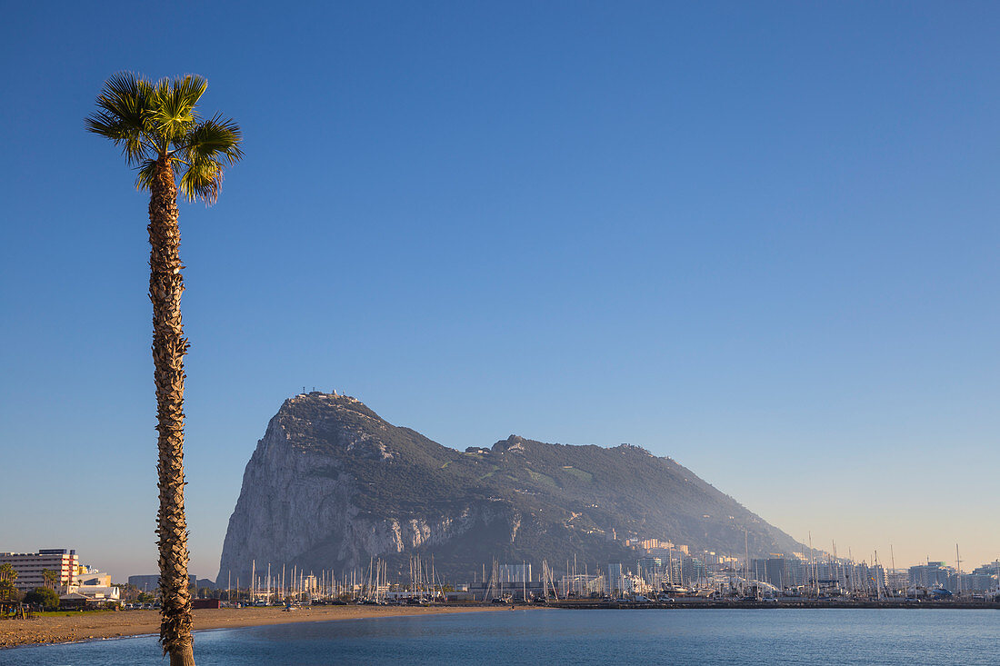 Blick auf den Felsen von Gibraltar, Gibraltar, Europa