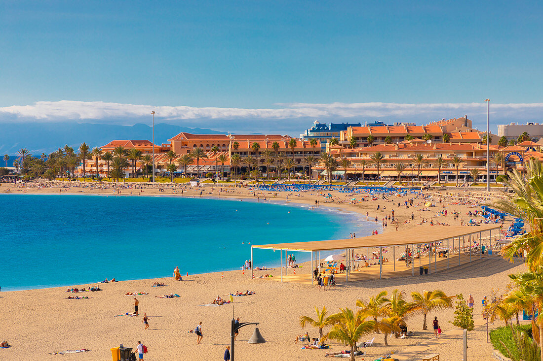 Playa las Vistas Beach, Los Cristianos, Tenerife, Canary Islands, Spain, Atlantic Ocean, Europe