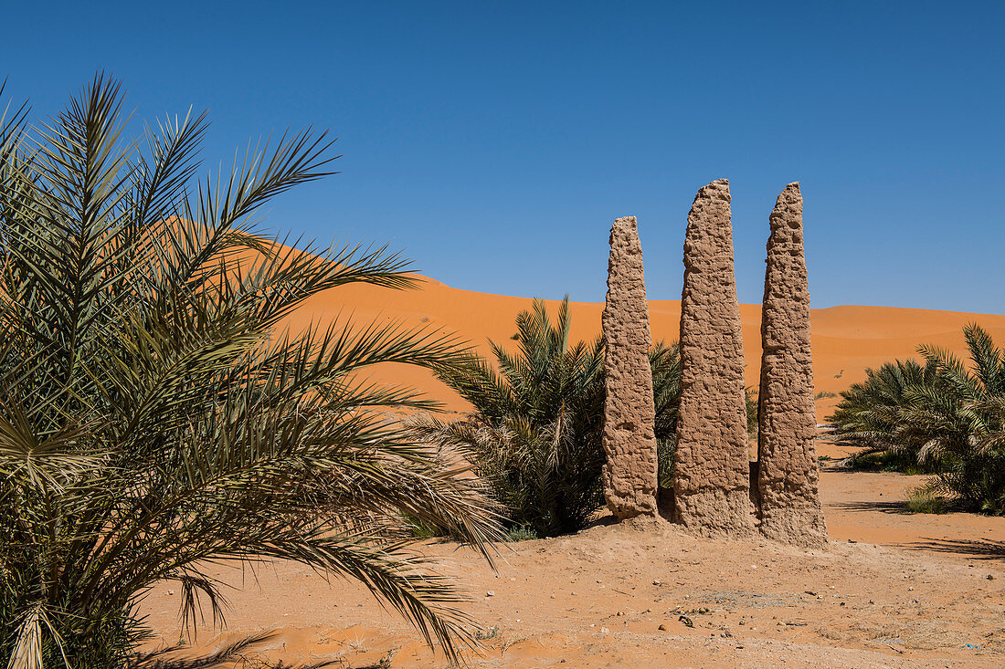 Old oasis sign, Beni Abbes, Sahara, Algeria, North Africa, Africa