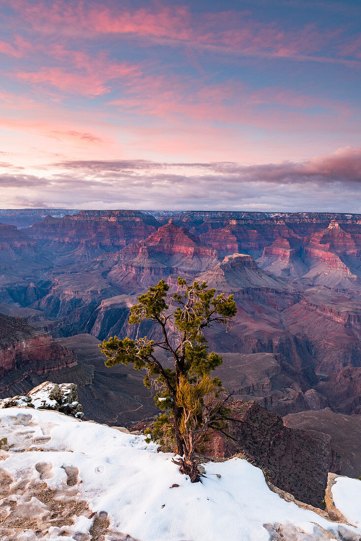 Sunset over Grand Canyon South Rim, UNESCO World Heritage Site, Arizona, United States of America, North America