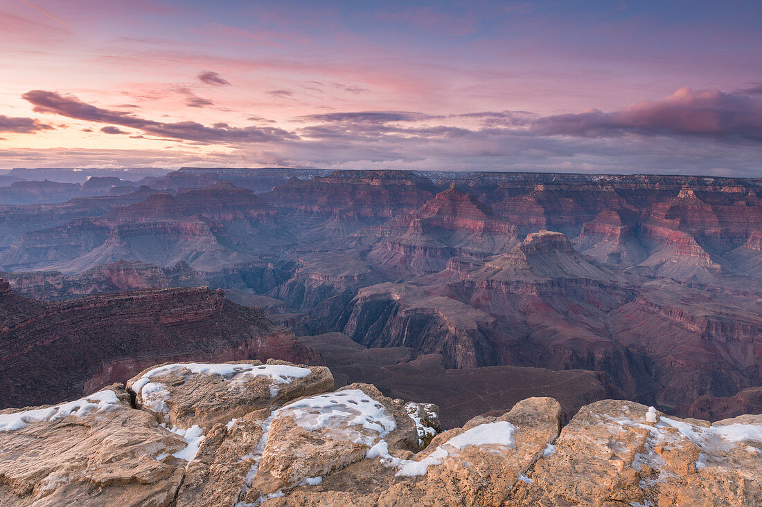 Sonnenuntergang über Grand Canyon South Rim, UNESCO-Weltkulturerbe, Arizona, Vereinigte Staaten von Amerika, Nordamerika