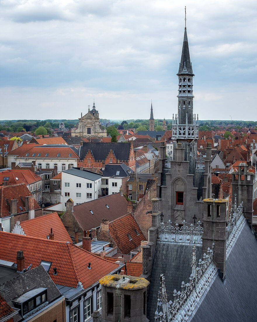 Rooftops of Bruges, Bruges, West Flanders, Belgium, Europe