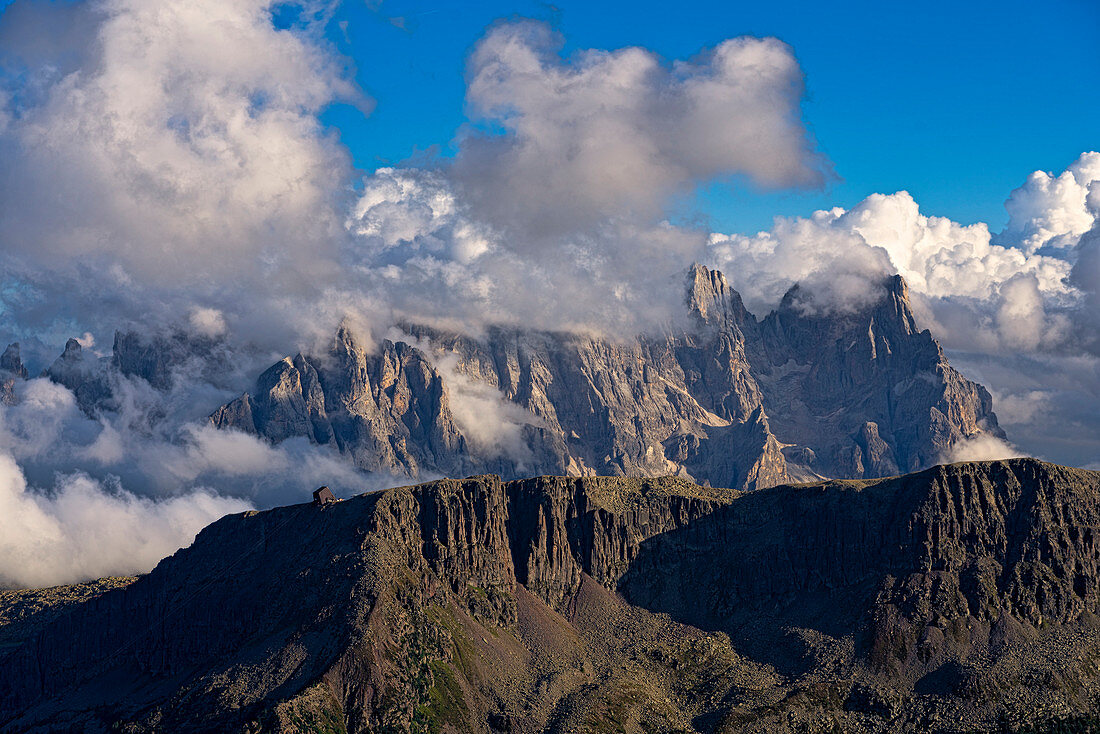 Alta Via Bepi Zac, Marmolada at sunset, Dolomites, Veneto, Italy, Europe