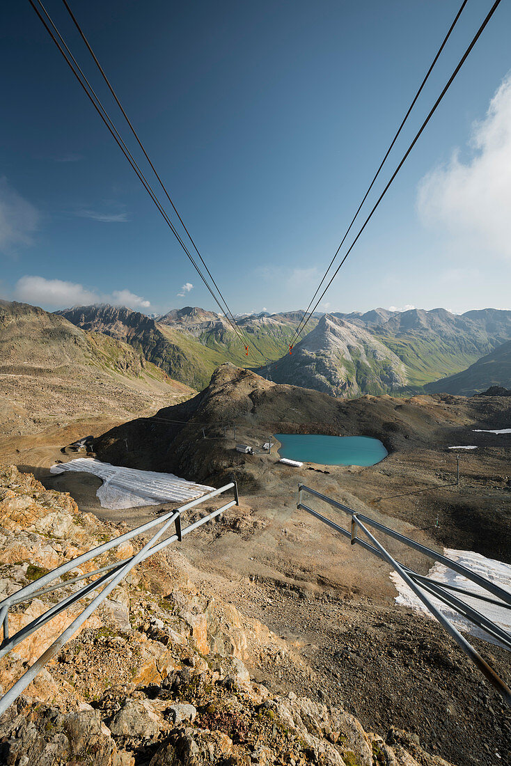 View from the cable car, Diavolezza, Graubünden, Switzerland
