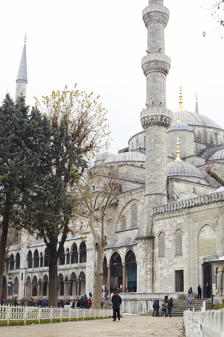 Exterior of the Blue Mosque in Istanbul, Turkey