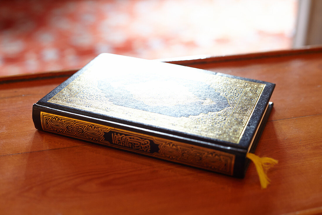 Prayer book in the Blue Mosque in Istanbul, Turkey