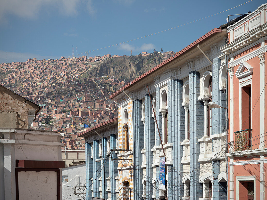 historic houses in old town of La Paz, Bolivia, Andes, South America