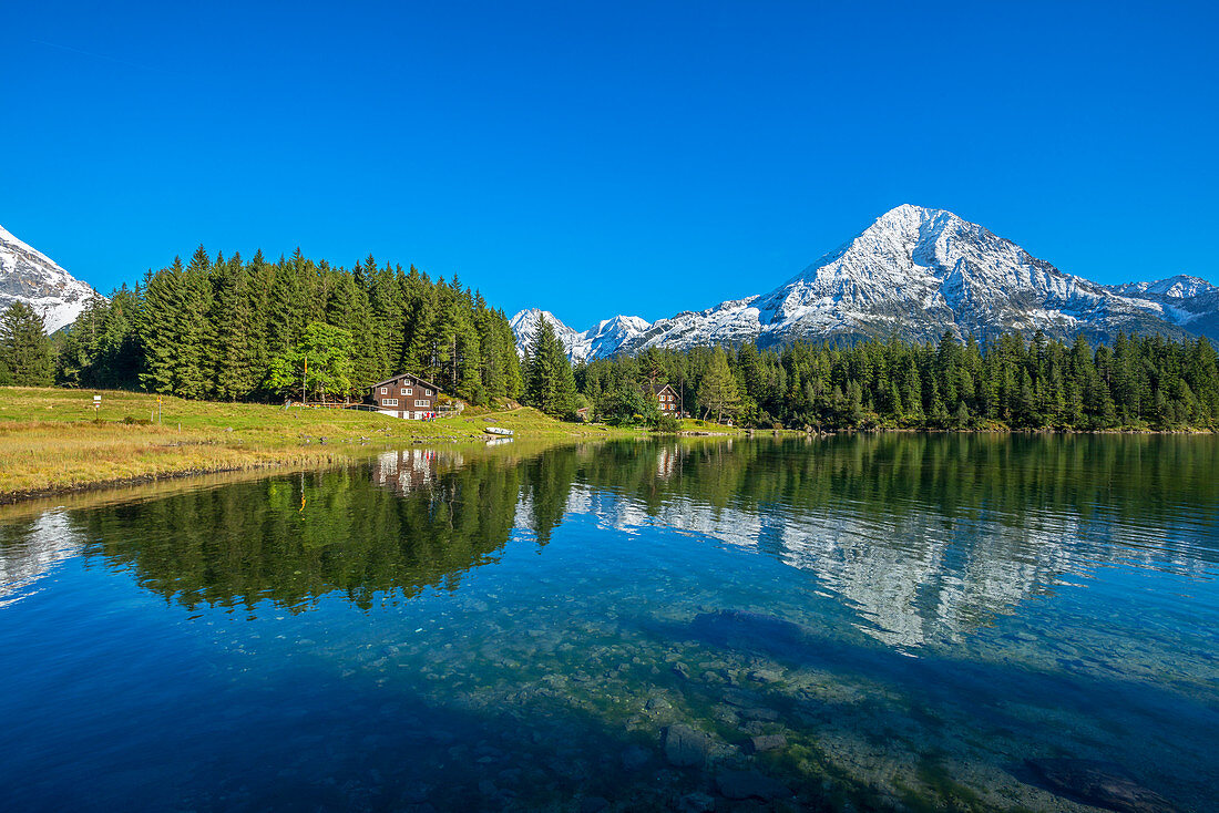 Arnisee with Bristen, Canton of Uri, Switzerland