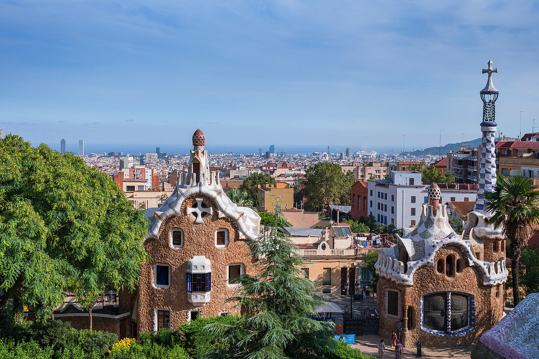 View of the city from Park Guell in Barcelona