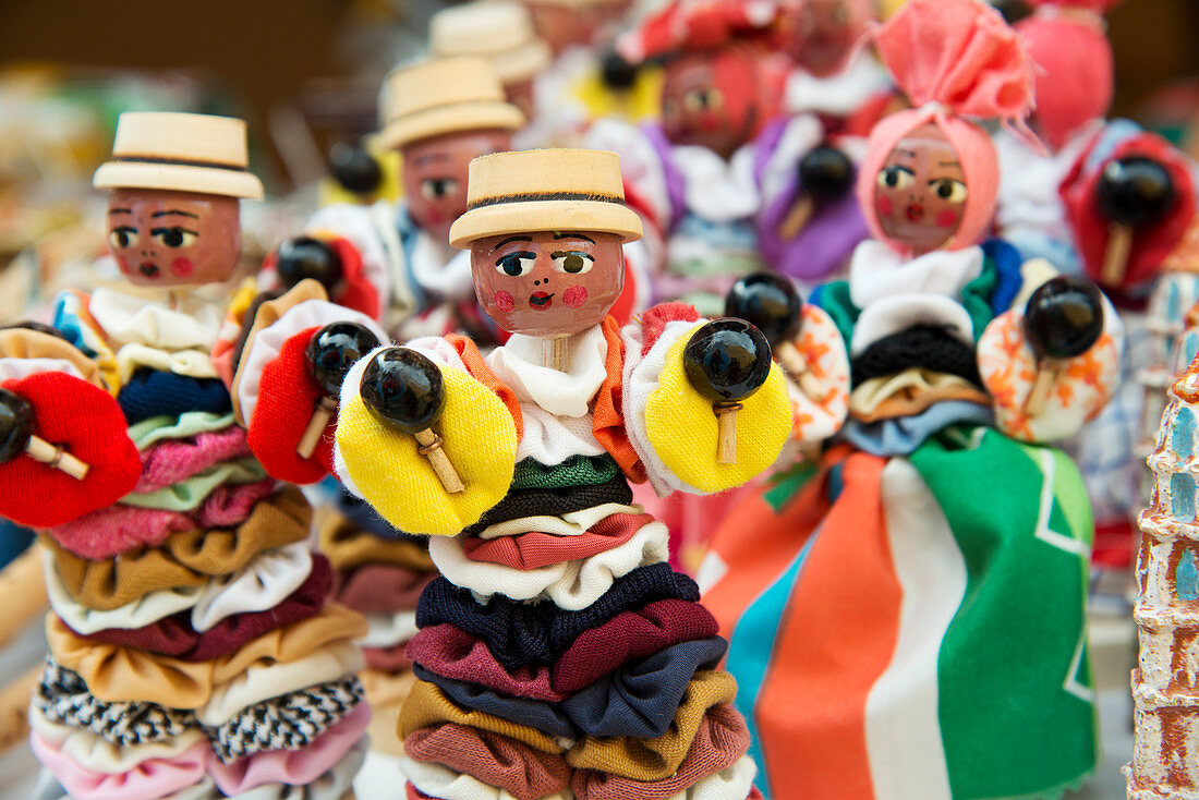 Cuban folk dolls at an outdoor market in Trinidad, Cuba, West Indies, Caribbean, Central America