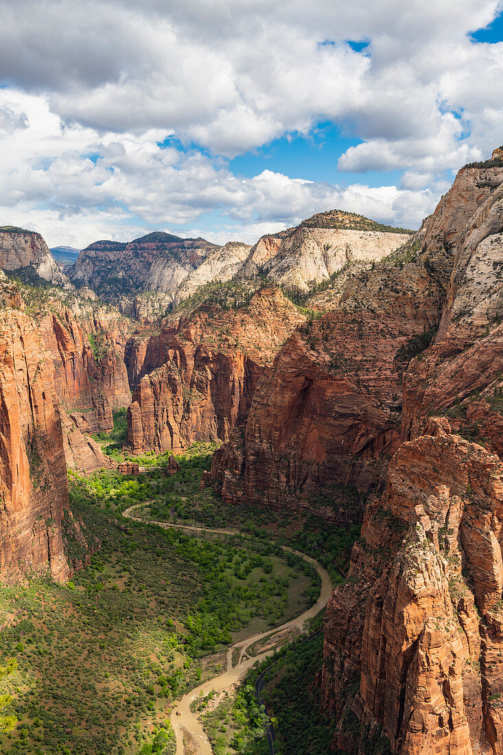 Blick auf den Zion Canyon von Angels Landing, Zion-Nationalpark, Utah, Vereinigte Staaten von Amerika, Nordamerika