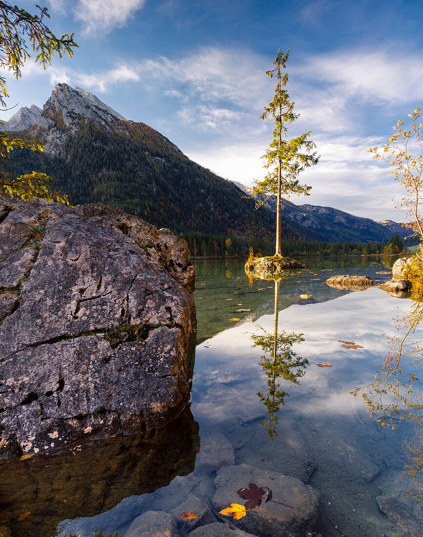 Hintersee im Herbst, Berchtesgaden, Bayern, Deutschland