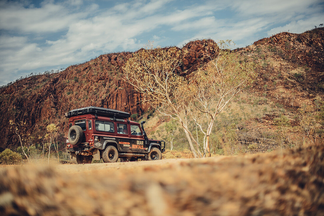 Off-road vehicle in Purnululu National Park in Western Australia, Oceania;