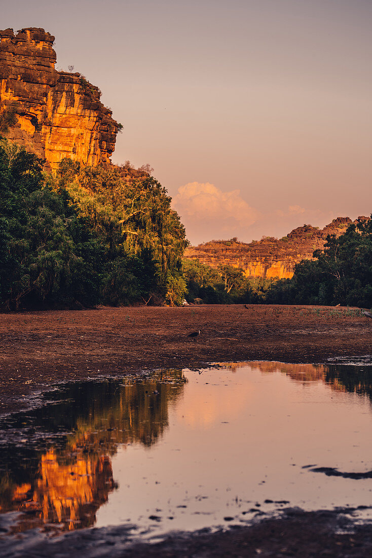 Fluss im Windjana Gorge Nationalpark in der Kimberley Region in Westaustralien, Australien, Ozeanien