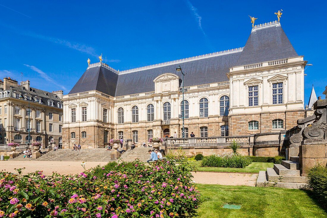 Frankreich, Ille et Vilaine, Rennes, Parlament der Bretagne (17. Jahrhundert), entworfen von den Architekten Germain Gaultier und Salomon de Brosse, Südfassade