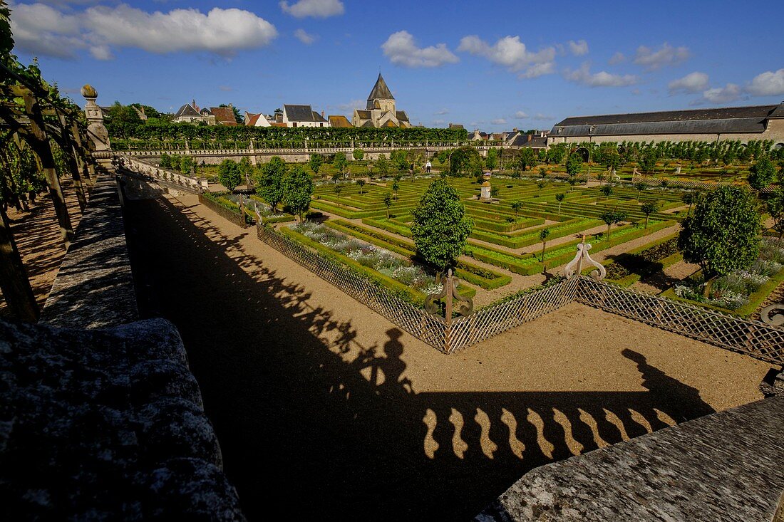 Frankreich, Indre et Loire, Loiretal, UNESCO Weltkulturerbe, Schloss und Gärten von Villandry, erbaut im 16. Jahrhundert im Renaissancestil