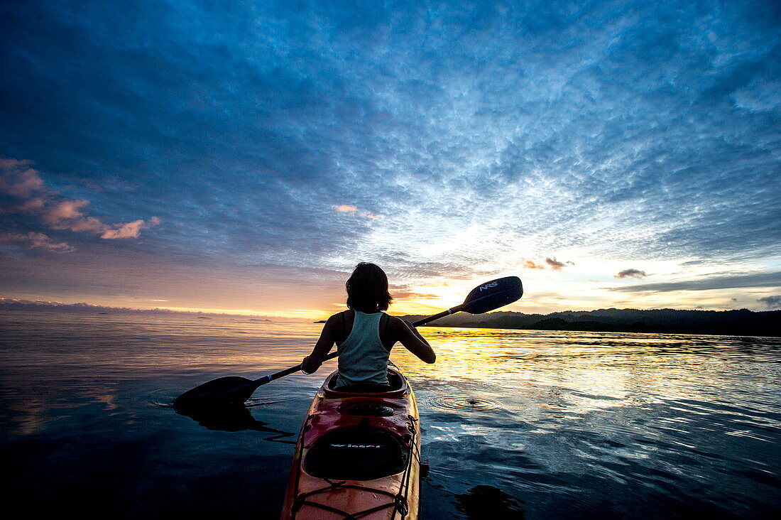 Sea Kayaking in Raja Ampat, West Papua, Indonesia, New Guinea, Southeast Asia, Asia 