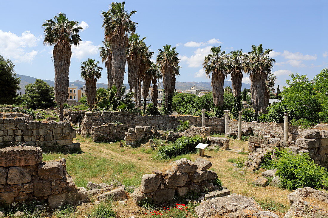 Ruinen in der Ausgrabungsstätte Agora in der Stadt Kos, Kos, Dodekanes