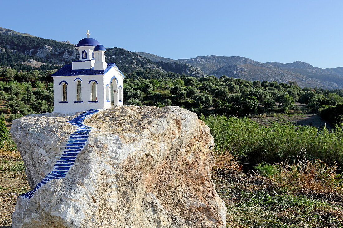 Darstellung einer Kapelle in Zia, Dikeon-Gebirge, Insel Kos, Dodekanes