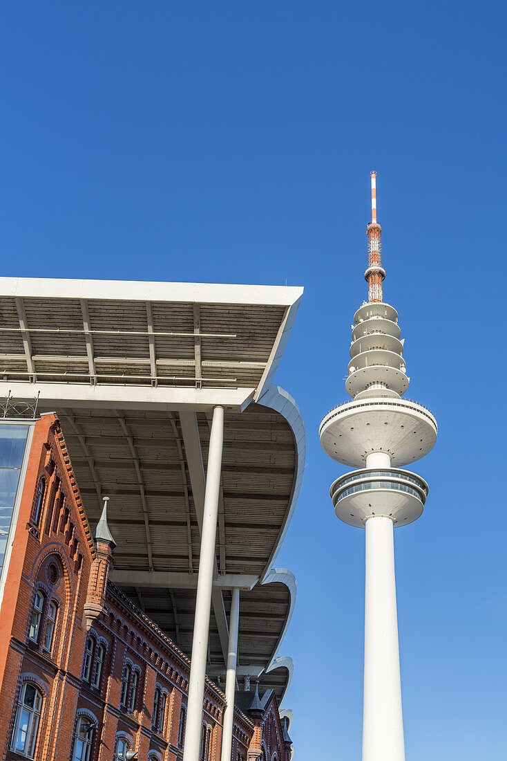 TV tower with the exhibition halls, Hanseatic City of Hamburg, Northern Germany, Germany, Europe
