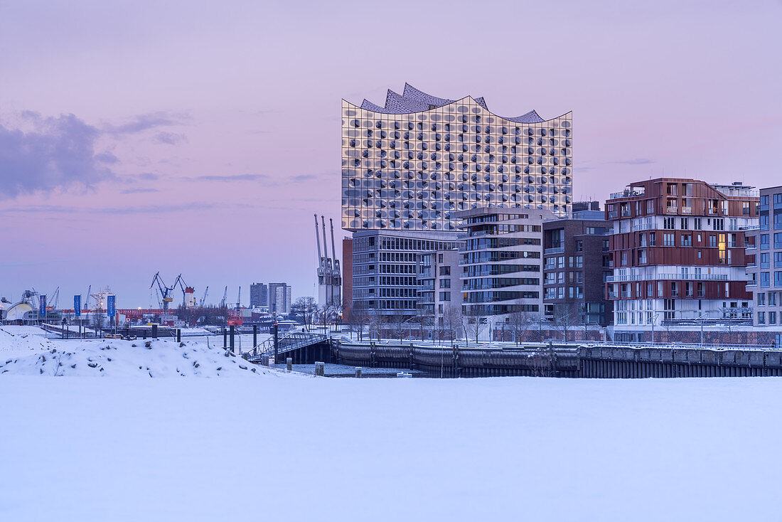 Elbphilharmonie im Winter, HafenCity, Freie Hansestadt Hamburg, Norddeutschland, Deutschland, Europa