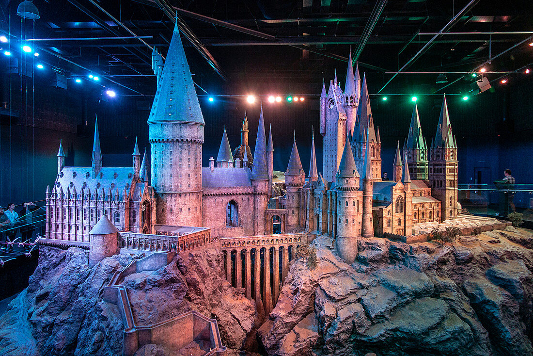 Maßgetreues Modell von Hogwar, Studio Tour London, 'Making of Harry Potter', Warner Bro, Leavesden, Vereinigtes Königreich