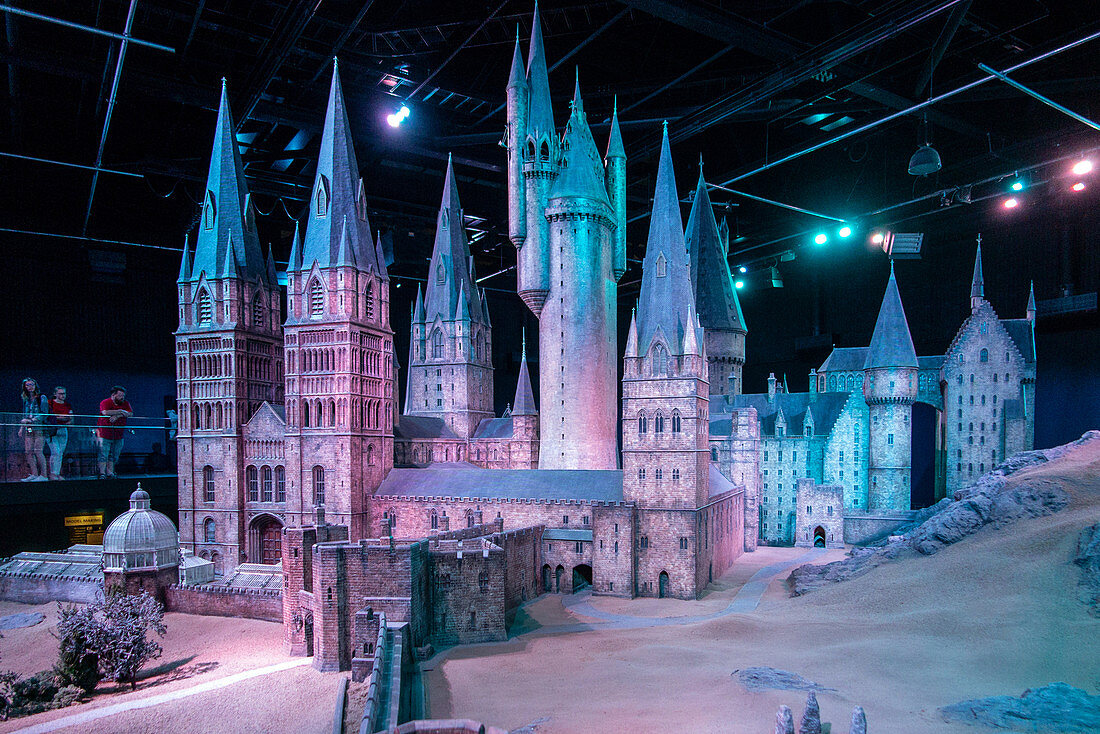 Maßgetreues Modell von Hogwar, Studio Tour London, 'Making of Harry Potter', Warner Bro, Leavesden, Vereinigtes Königreich
