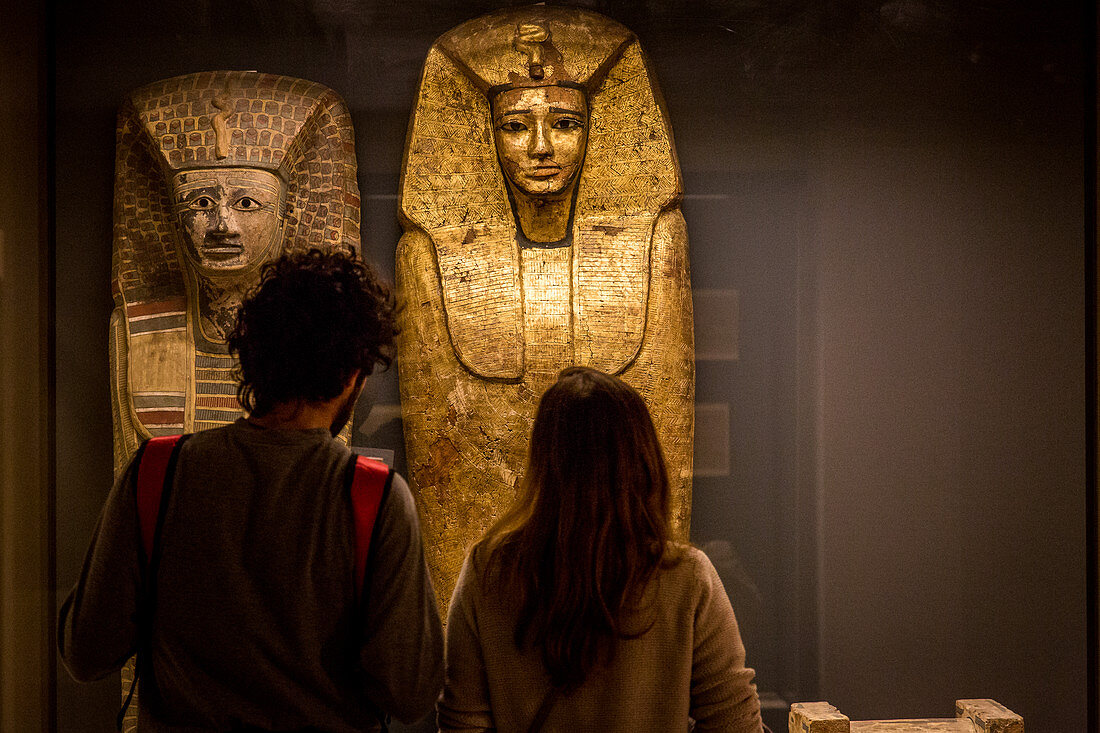 SARCOPHAGI, EGYPTIAN DEPARTMENT, THE LOUVRE, PARIS, FRANCE