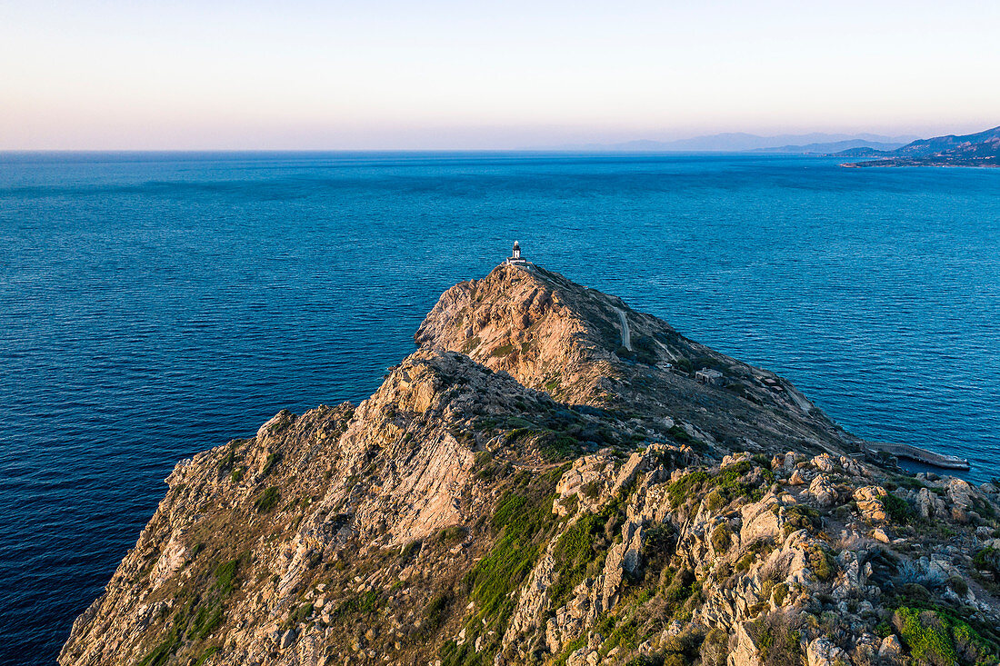 Leuchtturm auf der Halbinsel La Revellata, Calvi, Korsika, Frankreich