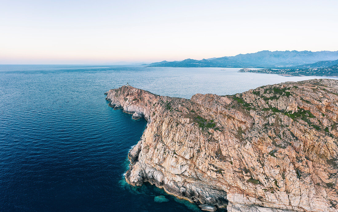 Lighthouse on the La Revellata peninsula, Calvi, Corsica, France.